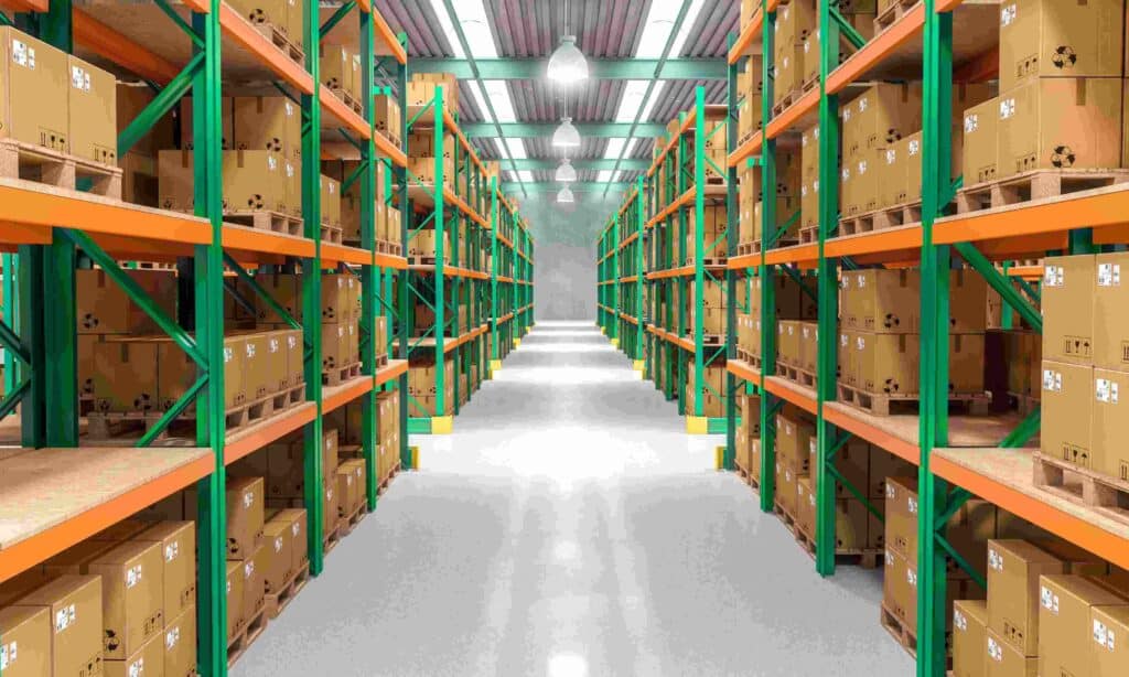 a storage warehouse made for cardboard boxes