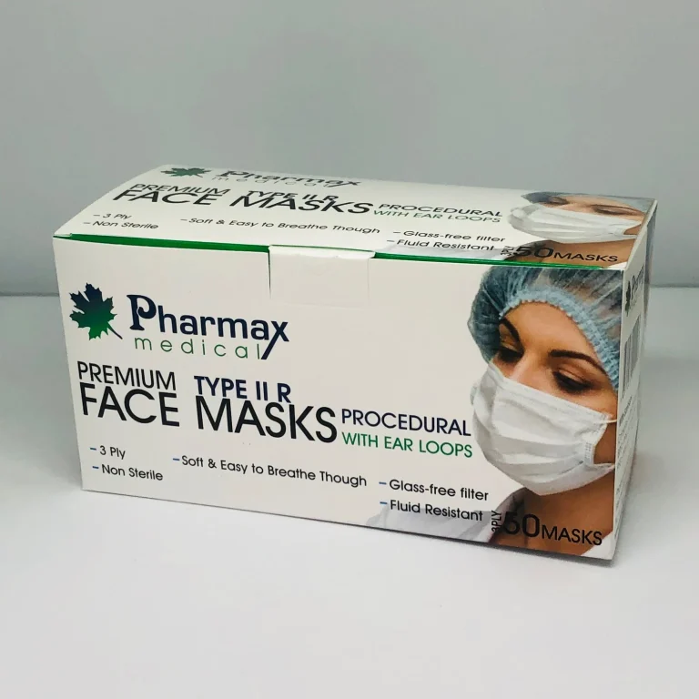 White and green printed face mask carton